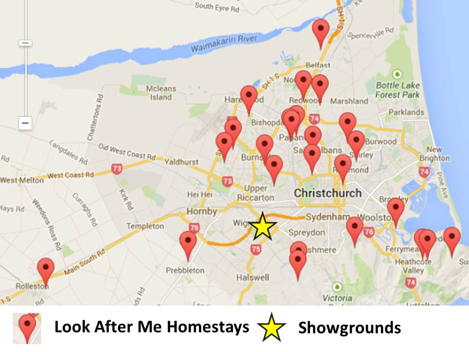 show day christchurch accommodation map holiday the show A&P show