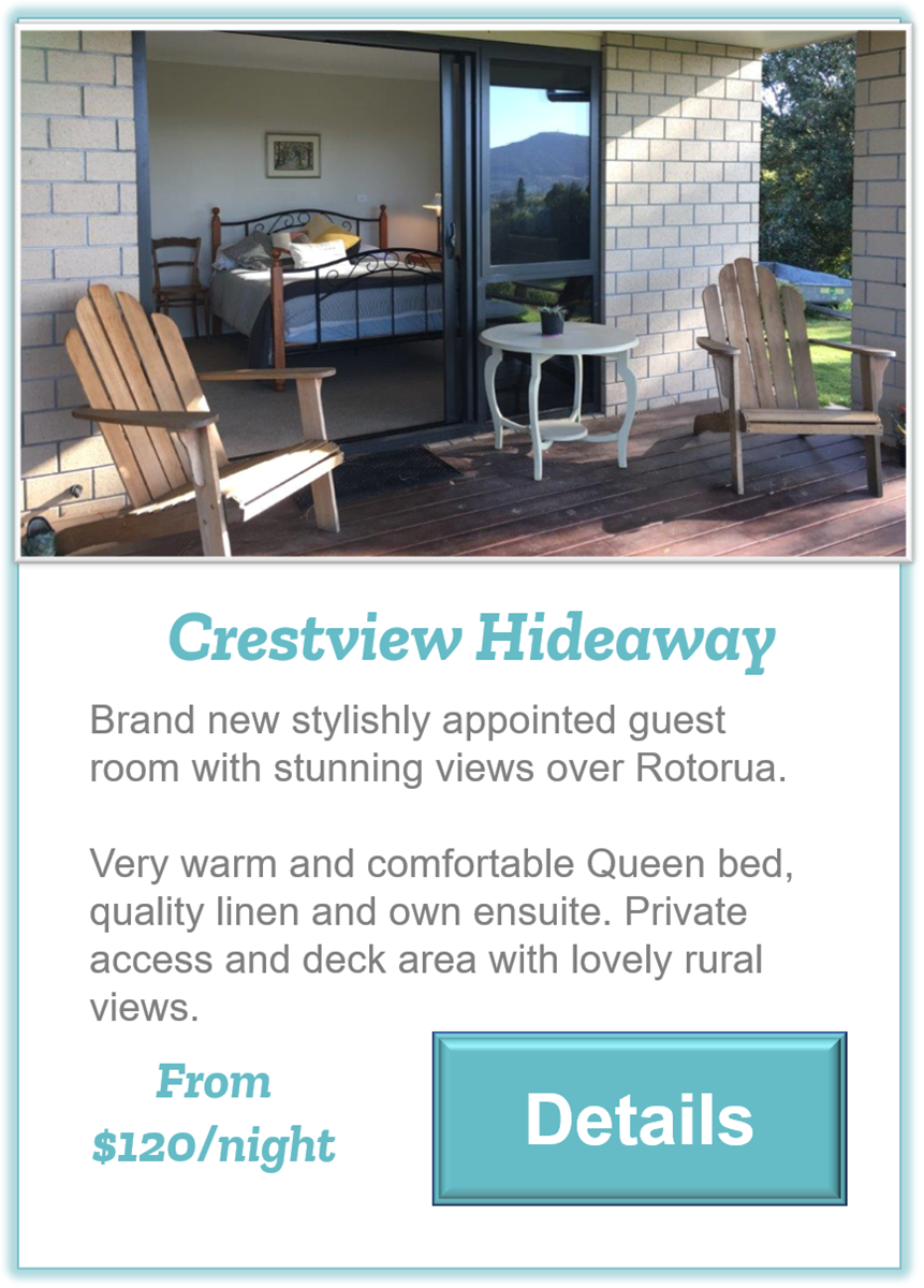 Crestview Hideaway - Rotorua Homestay