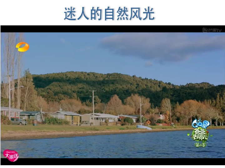 New Zealand Homestay Network hosts Chinese Celebrities in Rotorua for the filming of Daddy, where are we Going? - China's most popular TV Show. Photo is Lake Rotoiti showing location of Rotorua Homestays