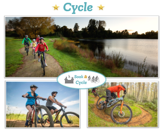 #Soak&Cycle Accommodation packages with Hot Pools in Rotorua - showing cycling photos
