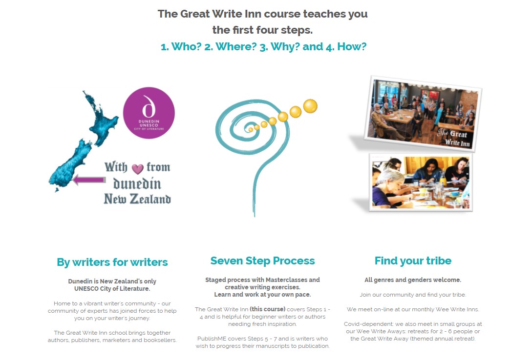 Intro page for new on-line writers school